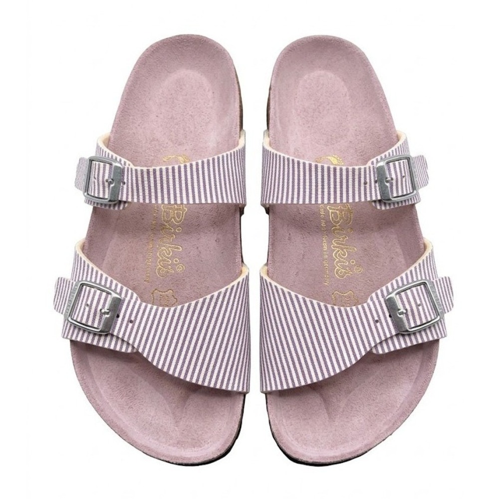 Birkis Salina Purple White Striped Sandals EU 38 US L7 M5 Germany - AC